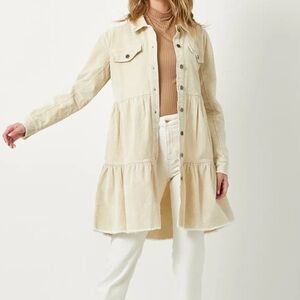 Mystree CORDUROY TIERED DRESS COAT Large NEW!